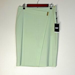DKNY‎ NWT Womens Asymmetrical Pencil Skirt sz 10 Rose Garden Green Office Career
